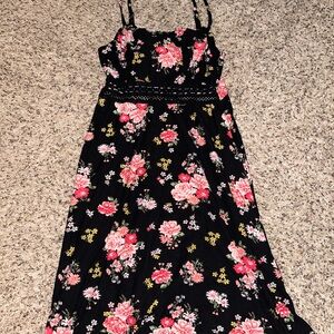 No Boundaries Floral Dress with Pink and Yellow Accents